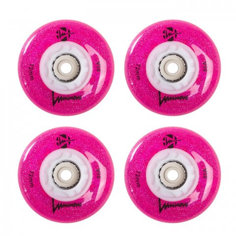 Kółka - Kółka do Rolek Luminous LED 72mm/85a - Glitter Pink (4 szt.) - Zdjęcie 1