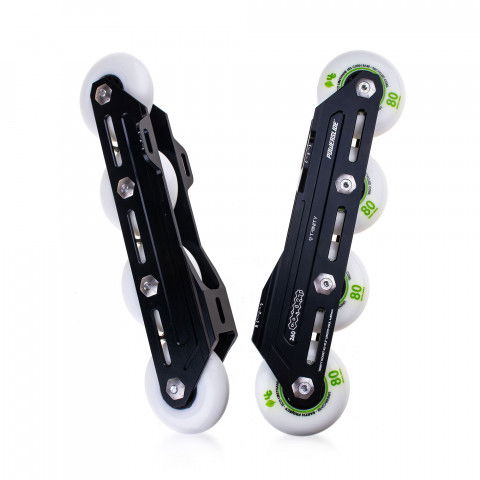 Szyny - Szyny do rolek Powerslide Combat Rocker 4x80 260mm X Undercover Earth 80mm/88a X Abec 5 - Kompletne - Zdjęcie 1