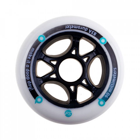 Promocje - Kółka do Rolek Powerslide Doop 90mm/83A - Biało/Czarne (1 szt.) - Zdjęcie 1