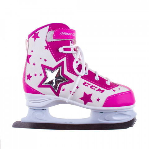 CCM - Łyżwy CCM Glitter JR - Biało/Różowe - Zdjęcie 1