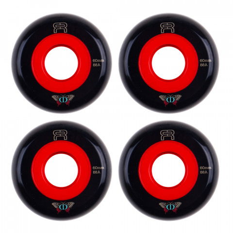 Kółka - Kółka do Rolek FR Round 60mm/88a - Czarno/Czerwone (4 szt.) - Zdjęcie 1