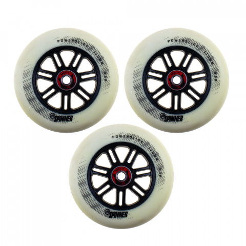 Promocje - Kółka do Rolek Powerslide Spinner 110mm/88a Białe + Abec 9 (3) OEM - Zdjęcie 1