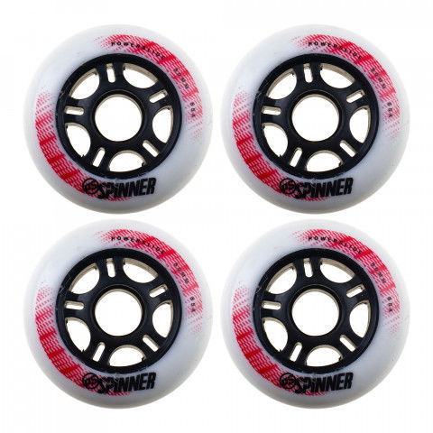 Promocje - Kółka do Rolek Powerslide Spinner 80mm/85a Biało/Czerwone (4) OEM - Zdjęcie 1