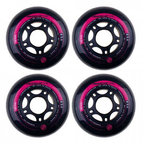 Promocje - Kółka do Rolek Powerslide One 76mm/85a - Czarno/Różowe (4 szt.) - Zdjęcie 1