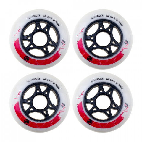 Promocje - Kółka do Rolek Powerslide Phuzion 80mm/85A Biało-Czerwone (4) OEM - Zdjęcie 1