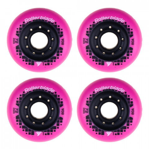 Kółka - Kółka do Rolek Rollerblade Apex 72mm/80A – Różowe (4 szt.) - Zdjęcie 1
