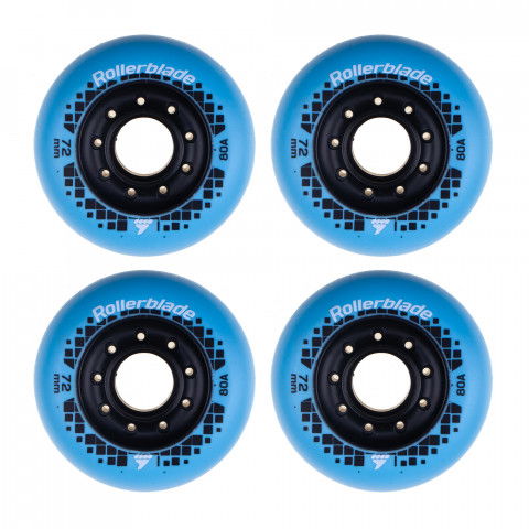Kółka - Kółka do Rolek Rollerblade Apex 72mm/80A – Jasno Niebieskie (4 szt.) - Zdjęcie 1