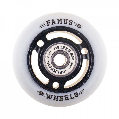 Kółka - Kółka do Rolek Famus 3 Spokes 60mm/88a + ABEC 9 - Czarno/Białe - Zdjęcie 1
