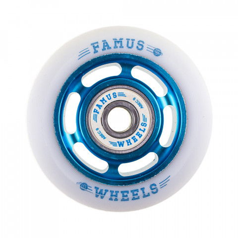Promocje - Kółka do Rolek Famus 6 Spokes 60mm/92a + ABEC 9 - Niebiesko/Białe - Zdjęcie 1