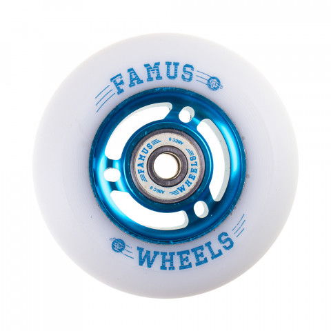 Kółka - Kółka do Rolek Famus 3 Spokes 80mm/86A + ABEC 9 - Niebiesko/Białe - Zdjęcie 1