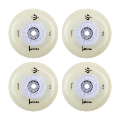 Kółka - Kółka do Rolek Luminous LED 90mm/85a - Białe-Glow-Zielone (4) - Zdjęcie 1