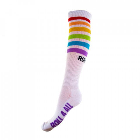 Skarpetki - Roll4all - Long Socks - Rainbow Białe - Zdjęcie 1