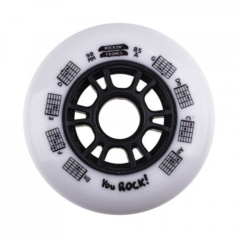 Kółka - Kółka do Rolek Rockin 90mm/85a - Białe (1 szt.) - Zdjęcie 1