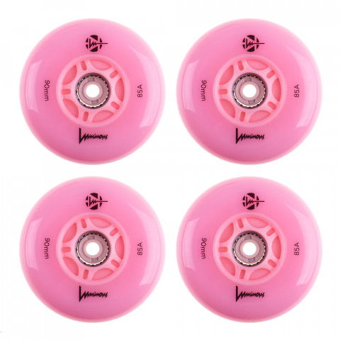 Kółka - Kółka do Rolek Luminous LED 90mm/85a - Flamingo (4 szt.) - Zdjęcie 1