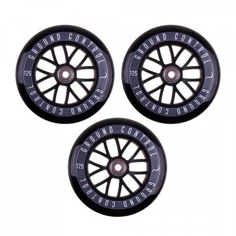 Kółka - Kółka do Rolek Ground Control FSK 125mm/85a + Abec 9 - Czarne (3) - Zdjęcie 1