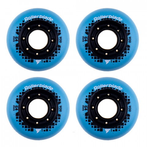 Kółka - Kółka do Rolek Rollerblade Apex 64mm/80A – Jasno Niebieskie (4 szt.) - Zdjęcie 1