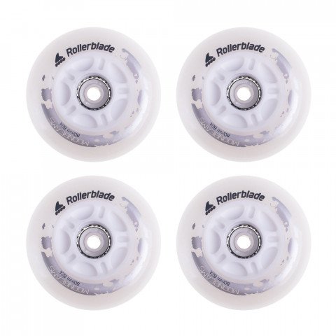 Kółka - Kółka do Rolek Rollerblade Moonbeams LED 80mm/82a - Białe (4 szt.) - Zdjęcie 1