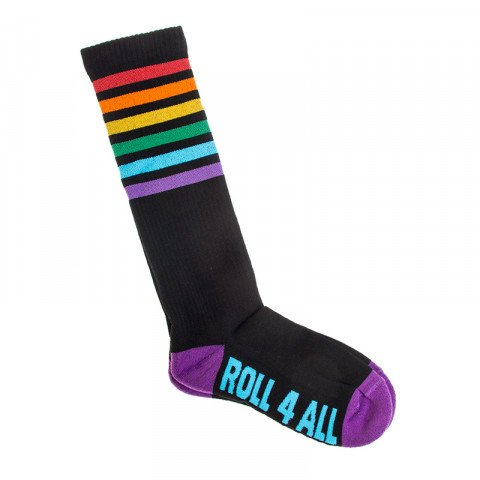 Skarpetki - Roll4all Long Socks - Czarno/Tęczowe - Zdjęcie 1