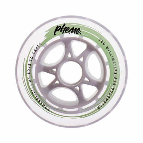 Promocje - Kółka do Rolek Powerslide Pheme 100mm/83a - Clear/Zielone (1 szt.) - Zdjęcie 1