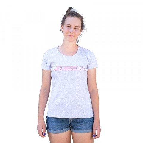 Koszulki - Koszulka Seba Women T-shirt - Szaro/Różowy - Zdjęcie 1