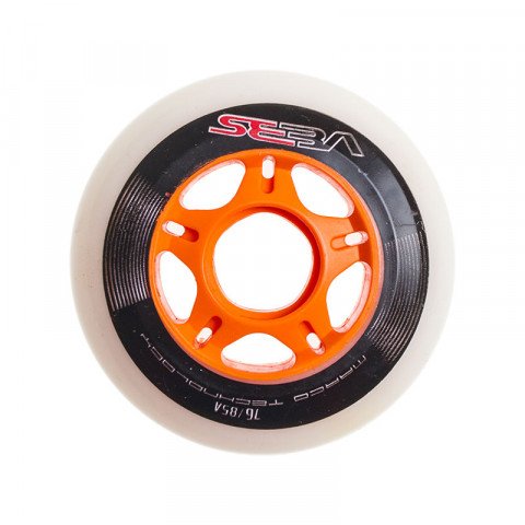 Promocje - Kółka do Rolek Seba CW Wheel 76mm/85a - Biało/Pomarańczowe - Zdjęcie 1