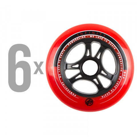 Promocje - Kółka do Rolek Powerslide Infinity 110mm/85a - Czarno/Czerwone (6 szt.) - Zdjęcie 1