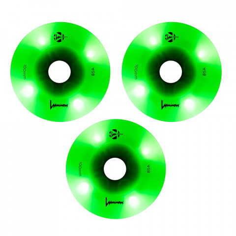 Kółka - Kółka do Rolek Luminous LED 100mm/85a - Zielone-Glow-Zielone (3) - Zdjęcie 1