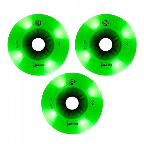 Kółka - Kółka do Rolek Luminous LED 100mm/85a - Białe-Glow-Zielone (3) - Zdjęcie 1