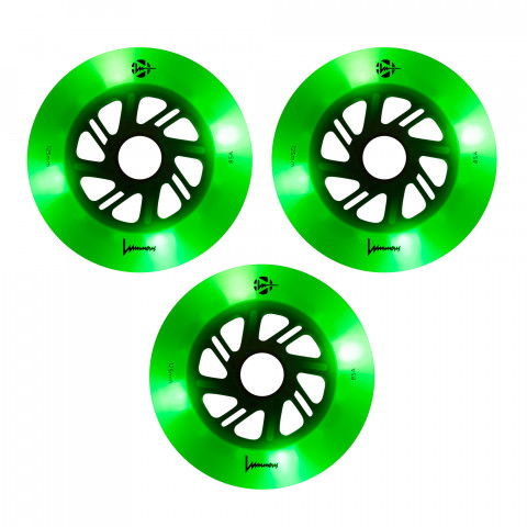 Kółka - Kółka do Rolek Luminous LED 125mm/85a - Białe-Glow-Zielone (3) - Zdjęcie 1
