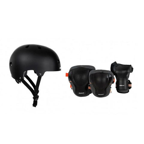Kaski - Kask Powerslide Urban Czarny + Ochraniacze Powerslide Damskie - Zdjęcie 1