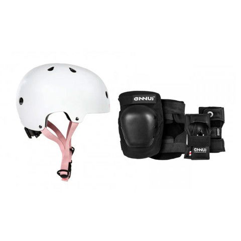 Kaski - Kask Powerslide Urban 2 Biało/Różowy + Ennui Aly Dual Pack - Zdjęcie 1
