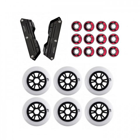Szyny - Szyny do rolek Powerslide Combat Rocker 3x110 290mm X Undercover Team 110mm/86a X Abec 5 - Kompletne - Zdjęcie 1