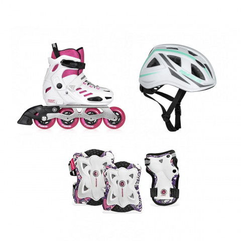 Rolki - Rolki Powerslide One Khaan Junior SQD + Kask + Ochraniacze - Zdjęcie 1