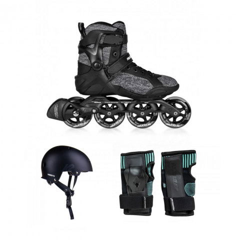 Rolki - Rolki Powerslide Phuzion Enzo 90 + Kask K2 Varsity + Ochraniacze Powerslide Onesie - Zdjęcie 1