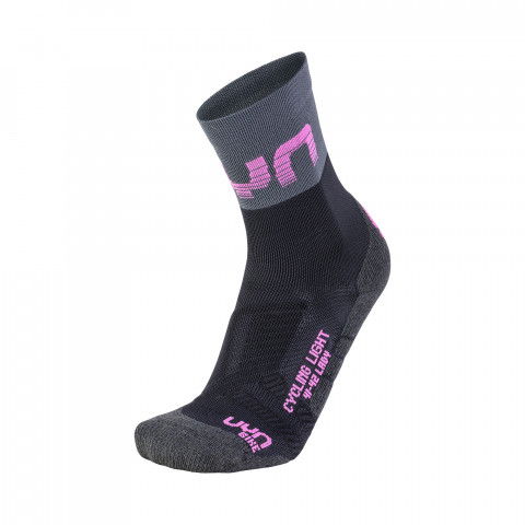 Skarpetki - UYN Light Socks Lady - Czarno/Szaro/Rose Violet - Zdjęcie 1