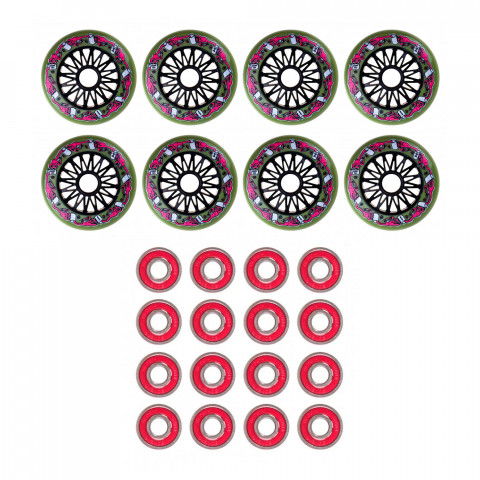 Kółka - Kółka do Rolek Mushroom Blading 100mm X Bones Reds - Zdjęcie 1