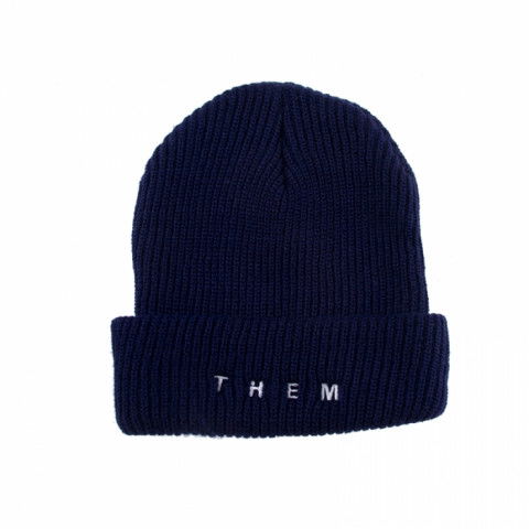 Czapki Zimowe - Czapka THEM Embroidered Wool - Navy - Beanie - Zdjęcie 1