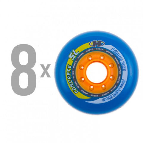 Promocje - Kółka do Rolek Hyper Concrete SL 80mm/84a - Niebiesko/Pomarńczowe (8 szt.) - Zdjęcie 1