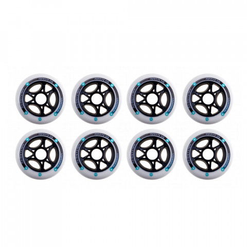 Promocje - Kółka do Rolek Powerslide Doop 90mm/83A - Biało/Czarne (8 szt.) - Zdjęcie 1