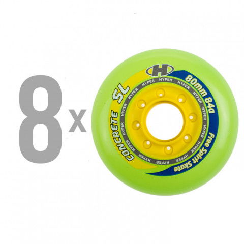 Promocje - Kółka do Rolek Hyper Concrete SL 80mm/84a - Zielono/Żółte (8 szt.) - Zdjęcie 1